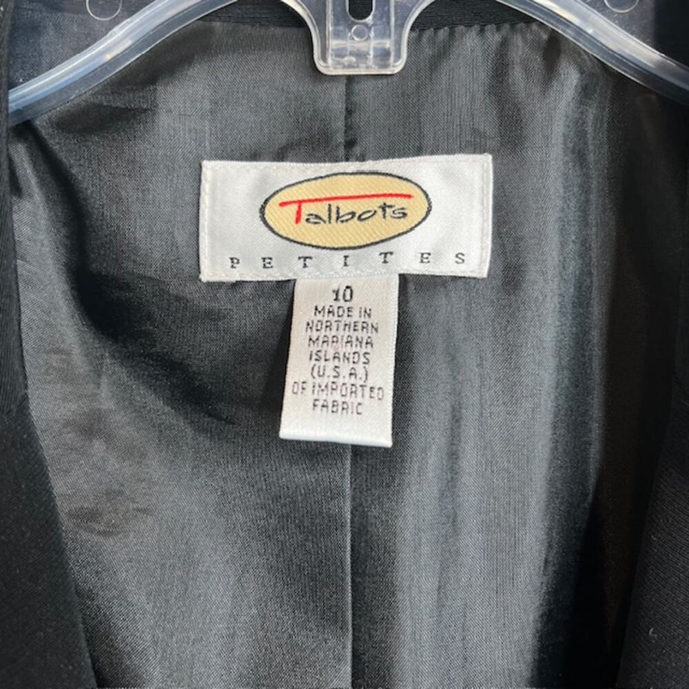 Talbots Petites Black Blazer Size 10P Tailored Dress Jacket Career Work - Picture 5 of 14